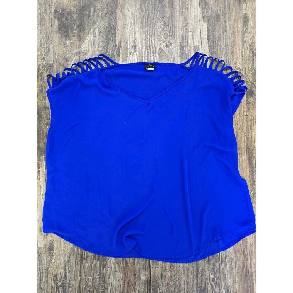 Torrid Blue Fringe Blouse Top Plus Size 2 2X Cobalt Royal Blue Boho